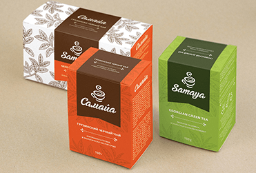Коробки для чая из картона хром-эрзац, с печатью логотипа, офсетная печать