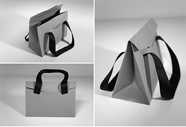 Бумажный пакет-сумочка для ювелирных изделий и бижутерии с атласной ручкой