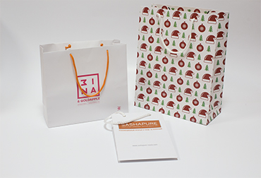 Бумажный пакет для магазина: бумага мелованная 170 г/м2, печать офсет, матовая ламинация, ручки: витой шнур